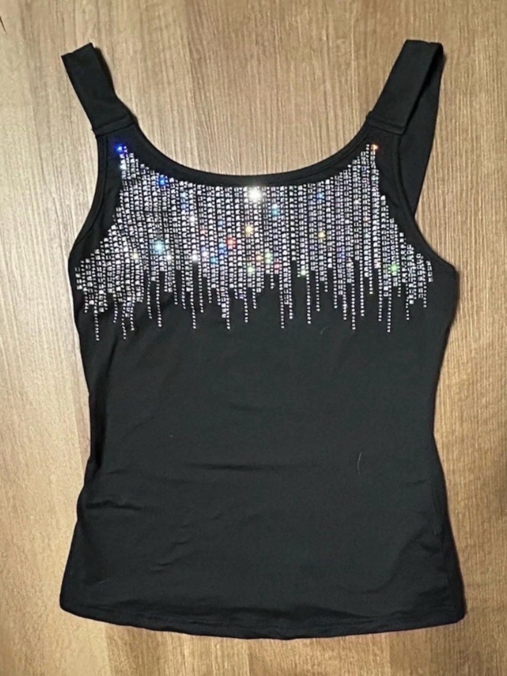 ChicMe Womens Black Ribbed Racerback Tank Top Size M in very good condition.